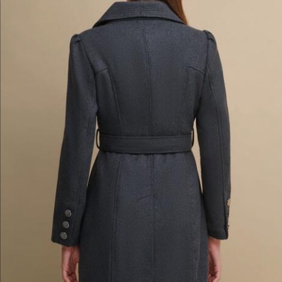 Guess Funnel Collar Wool Trench Coat - Picture 7 of 10